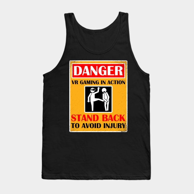 Danger VR Gaming Player Game Hazard Warning Virtual Reality Gamer Tank Top by Sofiia Golovina